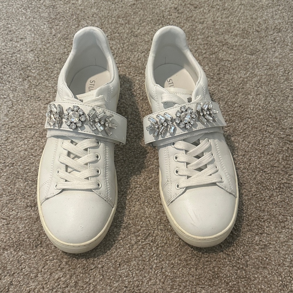 Stuart Weitzman Sneakers with Crystal Embellishments
